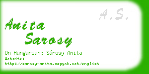anita sarosy business card